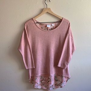 New York and Company Zip Back Layered Sweater